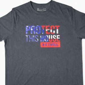 Under Armour Men's T-Shirt, Size M, "Protect This House / I Will", EUC